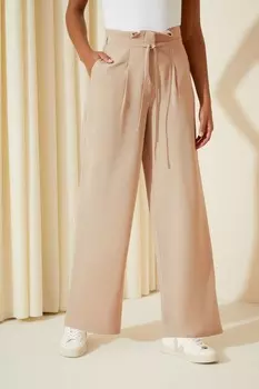 Брюки с завязкой на талии и широкими штанинами Friends Like These, бежевый