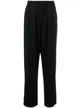 Брюки с завышенной талией и складками EMPORIO ARMANI, синий
