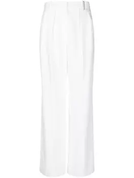 Брюки с завышенной талией и складками Fabiana Filippi, белый