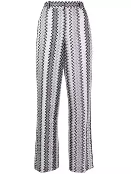 Брюки с завышенной талией и узором зигзаг Missoni, фиолетовый