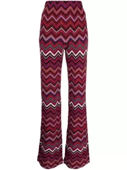 Брюки с завышенной талией и узором зигзаг Missoni, фиолетовый
