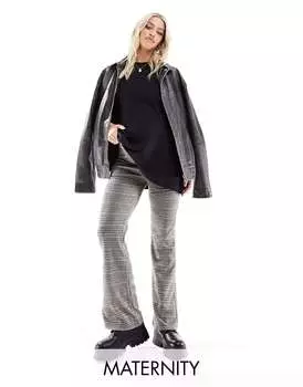 Брюки с завышенной талией Mamalicious Maternity в клетку с принтом Mama.licious