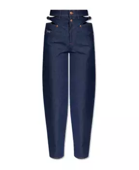 Брюки с завышенной талией Versace Jeans Couture, синий