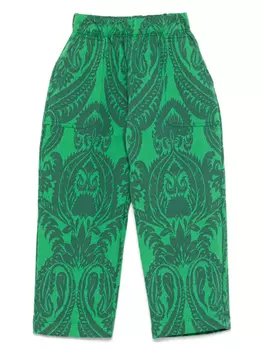 Брюки с жаккардовым узором пейсли ETRO KIDS, зеленый