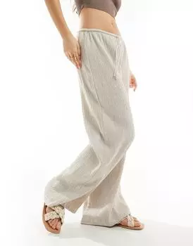 Брюки с жаткой Stradivarius Stone