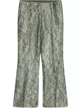 Брюки с жатым эффектом DRIES VAN NOTEN, зеленый