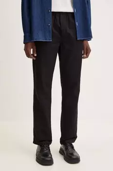 Брюки SAJABARI из смесового льна Samsoe Samsoe, черный