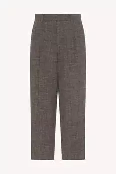 Брюки «Сайлас» из шелка, льна и натуральной шерсти The Row, коричневый