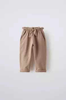 Брюки саруэль ZARA, кэмел