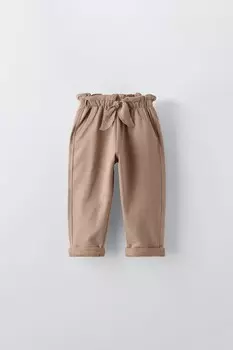 Брюки саруэль ZARA, кэмел