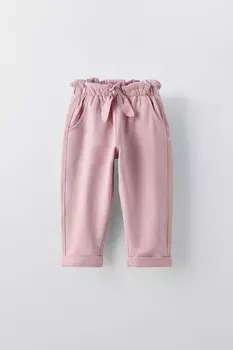Брюки саруэль ZARA, пастельно-розовый