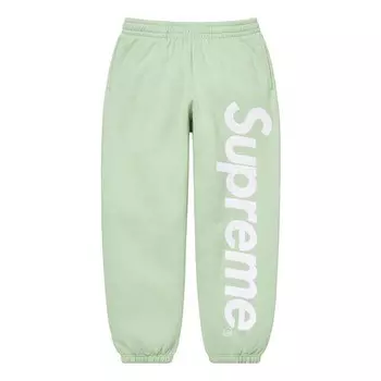 Брюки satin appliqu sweatpants 'green white' Supreme, зеленый
