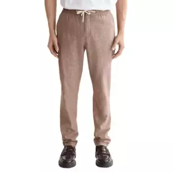 Брюки Scotch & Soda Warren Straight Fit Linen Jogger, коричневый