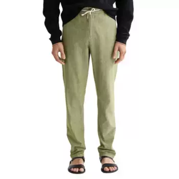 Брюки Scotch & Soda Warren Straight Fit Linen Jogger, зеленый
