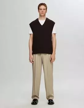 Брюки Selected Homme серо-бежевого цвета