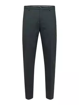 Брюки SELECTED HOMME Slim fit Pleated Pants Elon, темно-зеленый