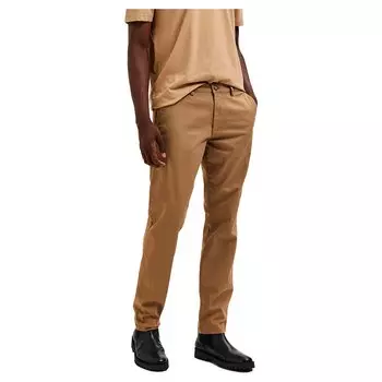 Брюки Selected New Miles Slim Fit Chino, коричневый