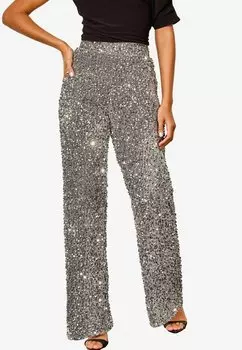 Брюки SEQUIN WIDE LEG Lipsy, серебристый
