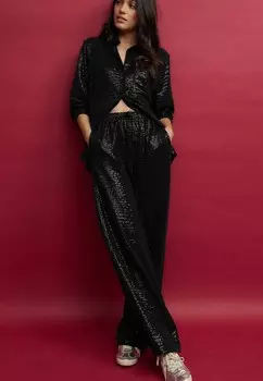 Брюки SEQUIN WIDE LEG Next, черный