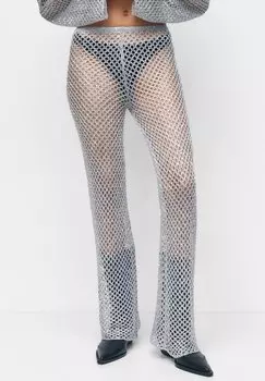 Брюки серебристого цвета PULL&BEAR