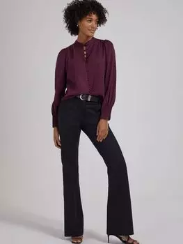 Брюки Shapira из смесовой шерсти Baukjen, икра черная