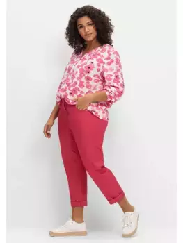 Брюки Sheego 7/8 "больших размеров" из качественного хлопка стрейч, цвет Orchidee