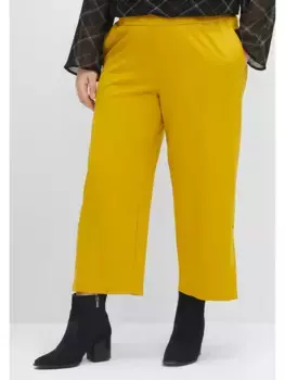 Брюки Sheego без застежки "Большие размеры", "Ширина" длиной 7/8, желтый