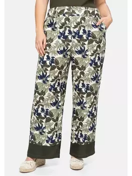 Брюки sheego Hose, цвет dunkeloliv bedruckt