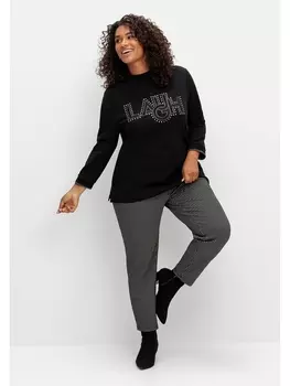 Брюки sheego Karierte Joggpants, черный