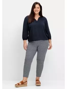 Брюки sheego Schmale Hose, цвет nachtblau-offwhite