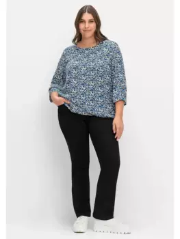 Брюки Sheego стрейч "большие размеры", ботфорт, пышный крой SUSANNE, черный