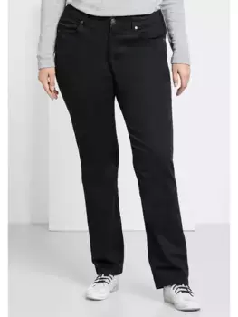 Брюки Sheego стрейч "большие размеры", качественный эластичный твил, черный