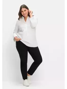 Брюки Sheego стрейч "большие размеры", узкие, фигурного кроя VERENA, черный