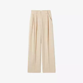 Брюки широкие Claudie Pierlot с защипами, бежевый