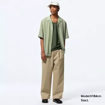 Брюки широкие Gu, хаки