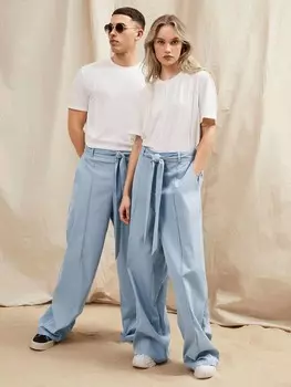 Брюки широкие Manfinity, синий