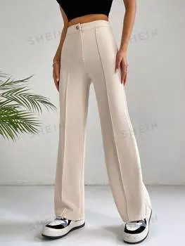 Брюки широкие Shein Ezwear, абрикосовый