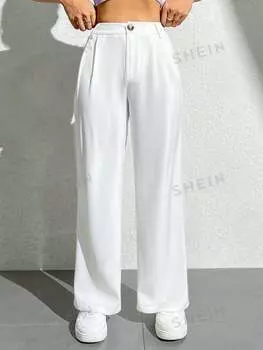 Брюки широкие Shein Petite женские, белый
