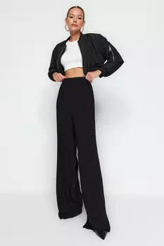Брюки широкие Trendyol, черный