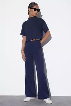 Брюки широкие Trendyol, темно-синий
