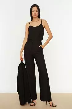 Брюки широкие Trendyol тканые, черный