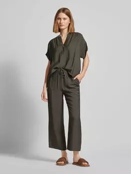 Брюки широкие укороченного покроя, модель «Crinka» Someday, темно-зеленый