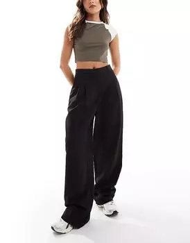 Брюки широкого кроя черного цвета Miss Selfridge