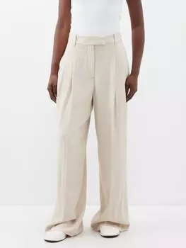 Брюки широкого кроя cymbaria со складками из плотной парусины By Malene Birger, белый