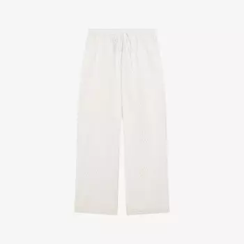 Брюки широкого кроя Edie с английской вышивкой и бродери Lk Bennett, белый