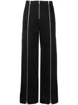 Брюки широкого кроя на молнии JIL SANDER, черный