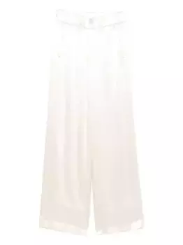 Брюки широкого кроя с эластичным поясом Peserico, нейтральный