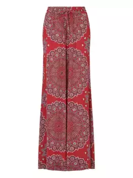 Брюки широкого кроя с цветочным принтом Hayley Menzies, красный