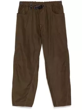 Брюки широкого кроя с принтом And Wander, коричневый