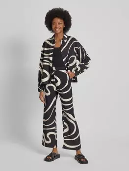 Брюки широкого кроя с принтом по всей поверхности, модель «Ибине» B.Young, черный